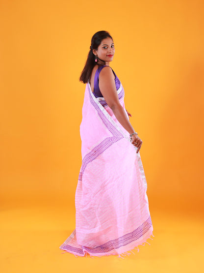 Pure Linen Saree- Gulaab