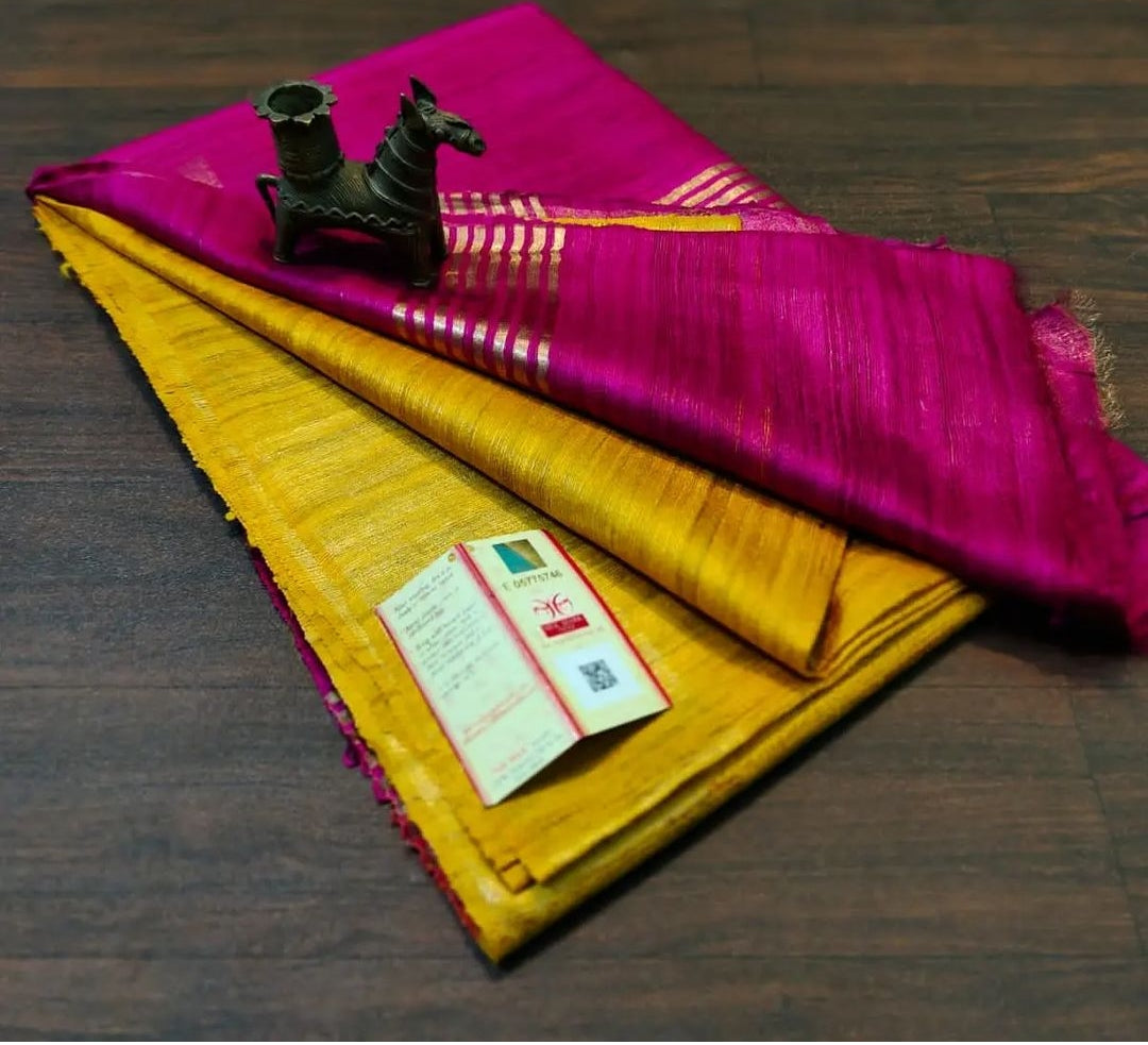 Tina's Plain Tussar Silk Saree