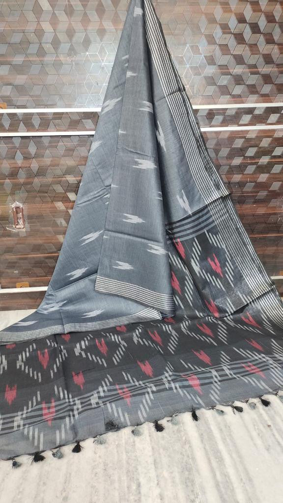 Semi Linen Ikkat Saree