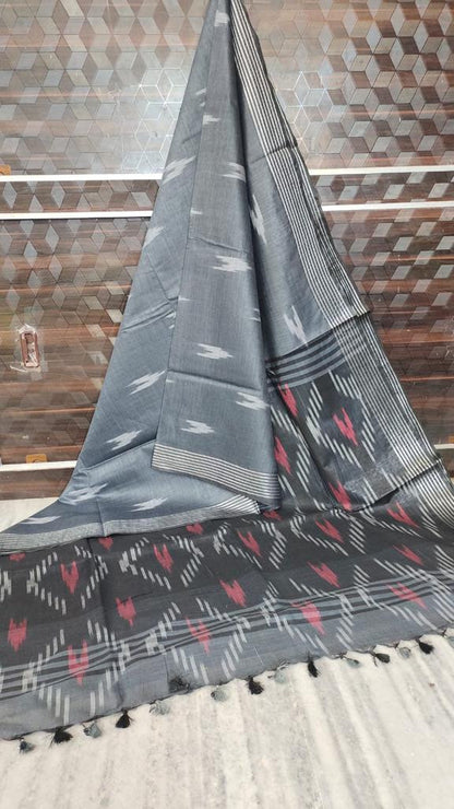 Semi Linen Ikkat Saree