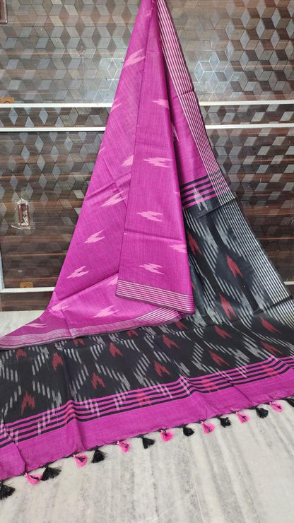 Semi Linen Ikkat Saree