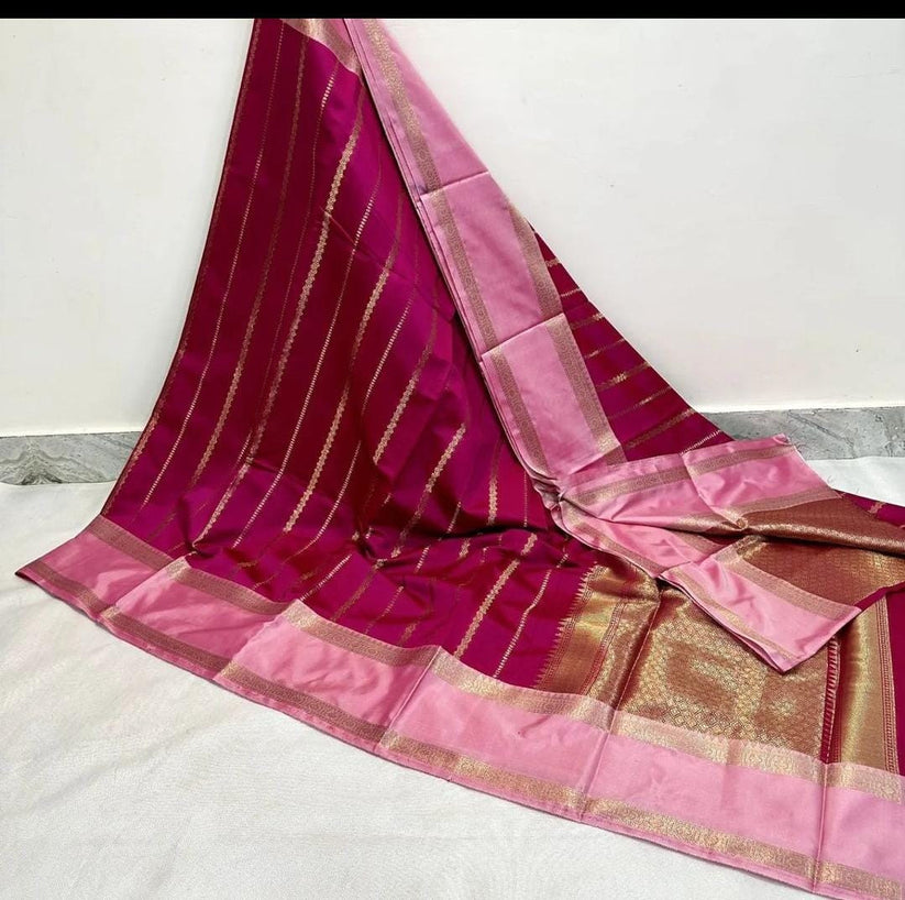 Kathan Silk Retta Petta Border Saree – Thugil